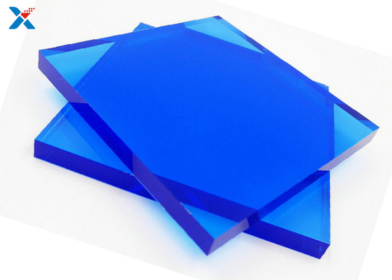 Berwarna biru 1mm Kustom Acrylic Stand PMMA Laser Cut Bentuk Plastik