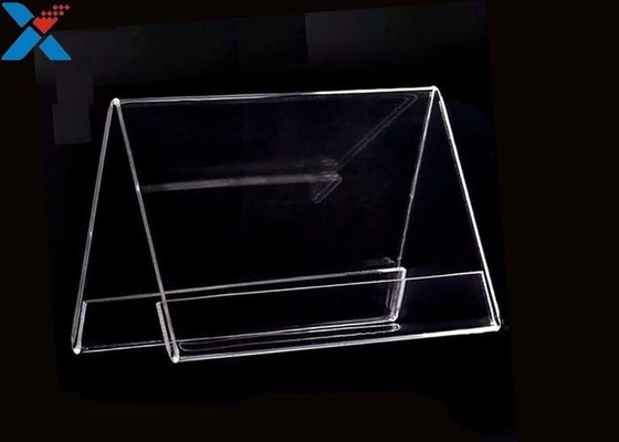 3mm V Bentuk Lembar Tampilan Akrilik Pemegang Tanda Meja Perspex yang Jelas