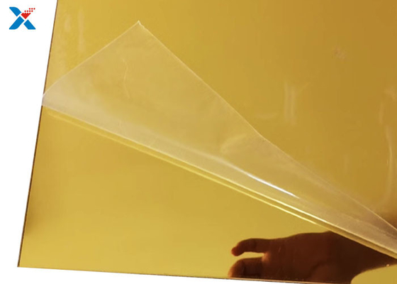 Pemotongan laser lembaran akrilik cermin emas besar 1mm untuk cermin kamar mandi