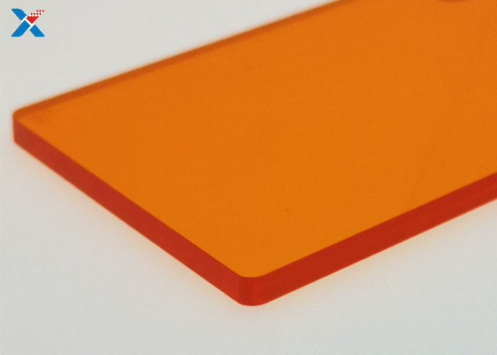 Lembaran Akrilik Plexiglass Oranye Neon Papan Perspex Berwarna 4x8