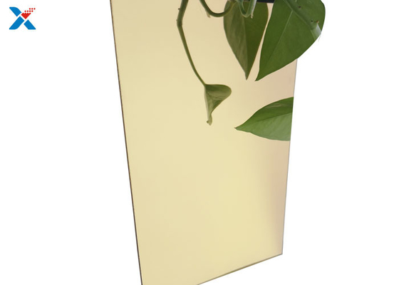 Golden 2mm Acrylic Mirror Sheet Dinding Dekoratif Panel Kaca Plexi